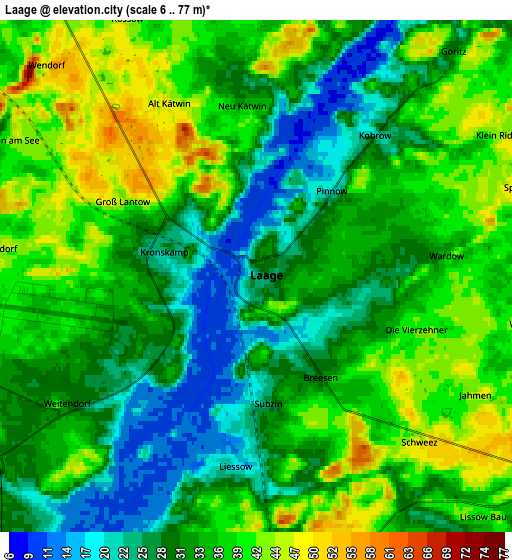 Zoom OUT 2x Laage, Germany elevation map