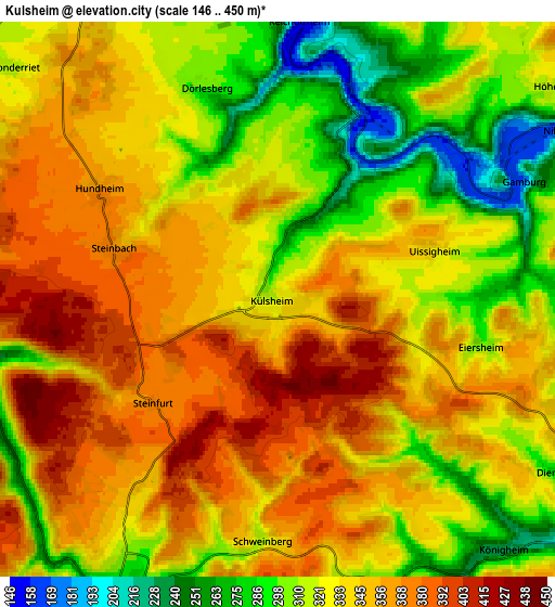 Zoom OUT 2x Külsheim, Germany elevation map