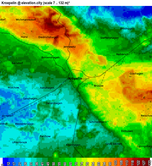 Zoom OUT 2x Kröpelin, Germany elevation map