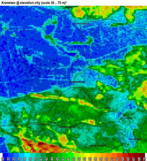 Zoom OUT 2x Kremmen, Germany elevation map