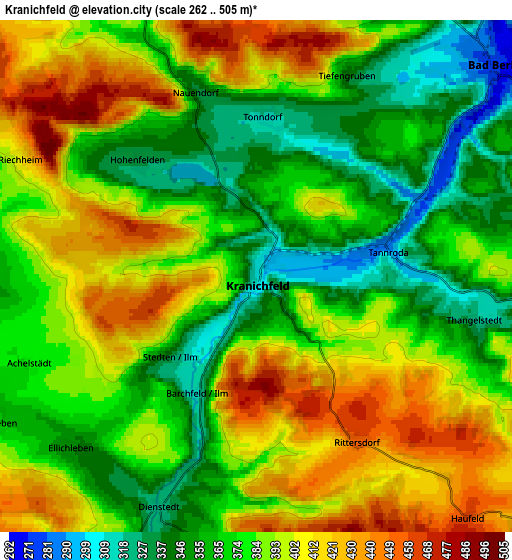 Zoom OUT 2x Kranichfeld, Germany elevation map