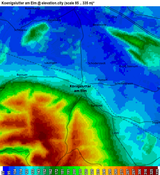 Zoom OUT 2x Königslutter am Elm, Germany elevation map