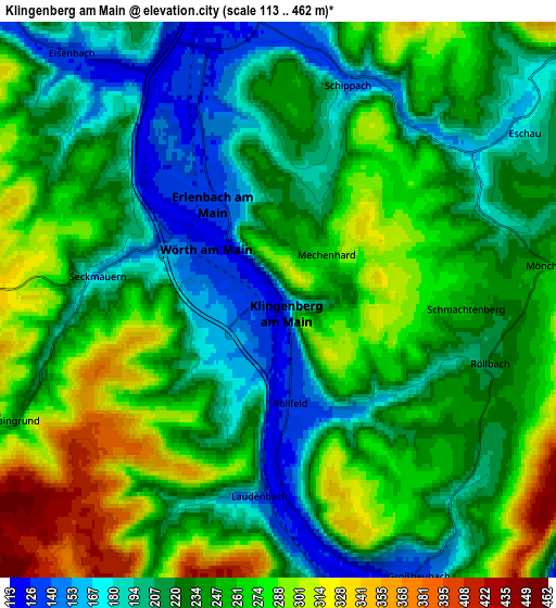 Zoom OUT 2x Klingenberg am Main, Germany elevation map