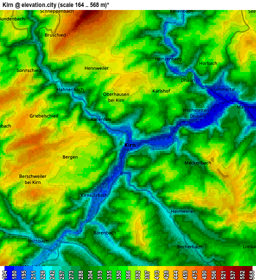 Zoom OUT 2x Kirn, Germany elevation map