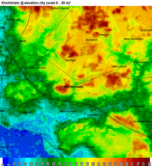 Zoom OUT 2x Kirchlinteln, Germany elevation map