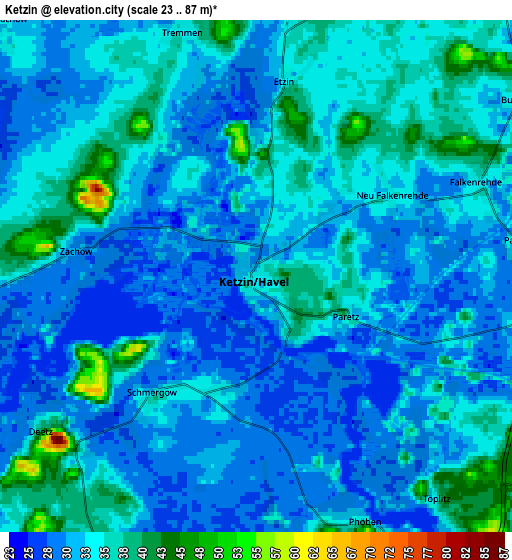 Zoom OUT 2x Ketzin, Germany elevation map