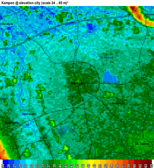 Zoom OUT 2x Kempen, Germany elevation map
