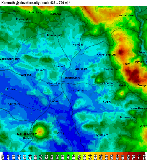 Zoom OUT 2x Kemnath, Germany elevation map