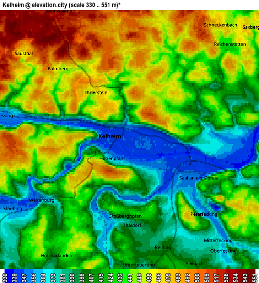 Zoom OUT 2x Kelheim, Germany elevation map