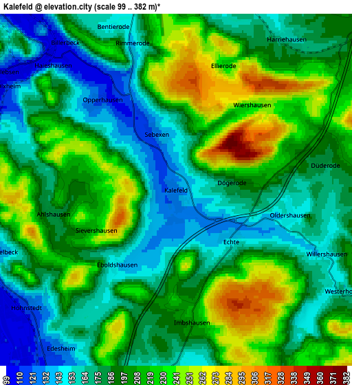 Zoom OUT 2x Kalefeld, Germany elevation map