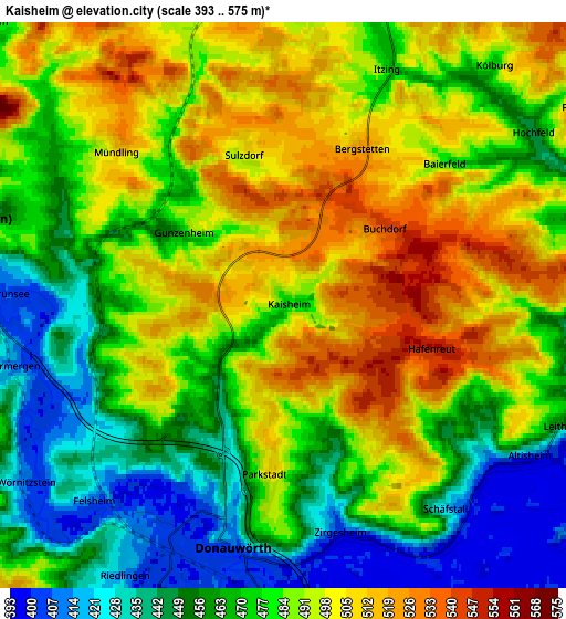 Zoom OUT 2x Kaisheim, Germany elevation map