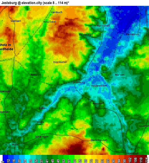 Zoom OUT 2x Jesteburg, Germany elevation map