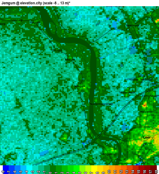 Zoom OUT 2x Jemgum, Germany elevation map