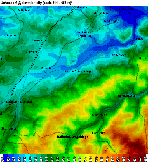 Zoom OUT 2x Jahnsdorf, Germany elevation map