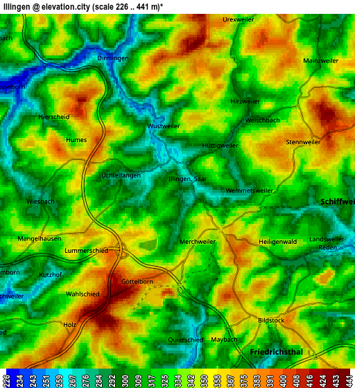 Zoom OUT 2x Illingen, Germany elevation map