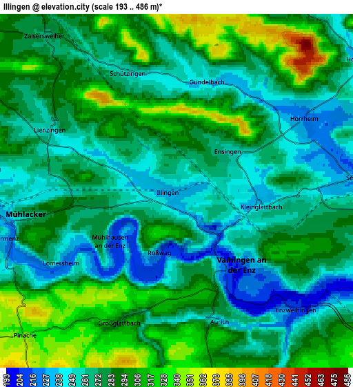 Zoom OUT 2x Illingen, Germany elevation map