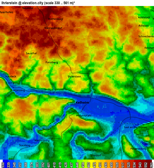 Zoom OUT 2x Ihrlerstein, Germany elevation map