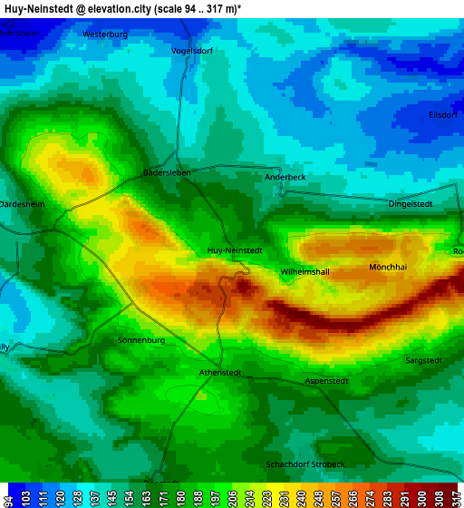 Zoom OUT 2x Huy-Neinstedt, Germany elevation map