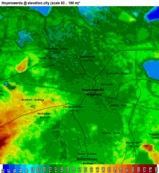 Zoom OUT 2x Hoyerswerda, Germany elevation map