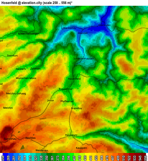 Zoom OUT 2x Hosenfeld, Germany elevation map