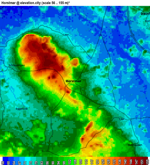 Zoom OUT 2x Horstmar, Germany elevation map