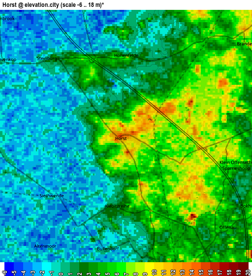 Zoom OUT 2x Horst, Germany elevation map