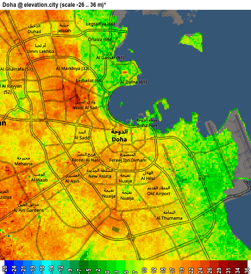 Zoom OUT 2x Doha, Qatar elevation map
