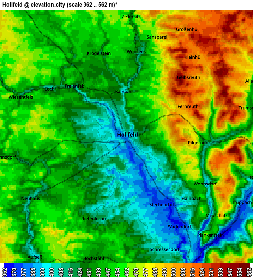 Zoom OUT 2x Hollfeld, Germany elevation map