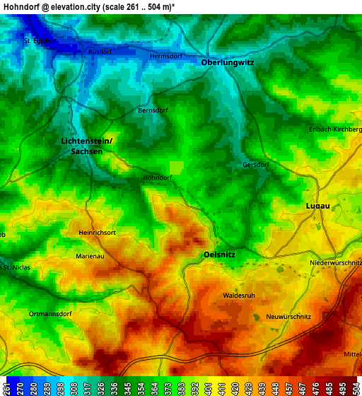 Zoom OUT 2x Hohndorf, Germany elevation map