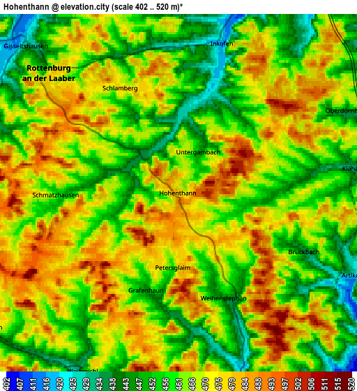 Zoom OUT 2x Hohenthann, Germany elevation map