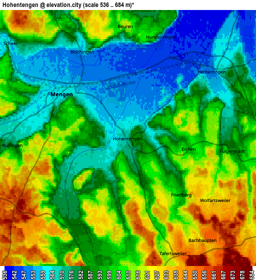 Zoom OUT 2x Hohentengen, Germany elevation map