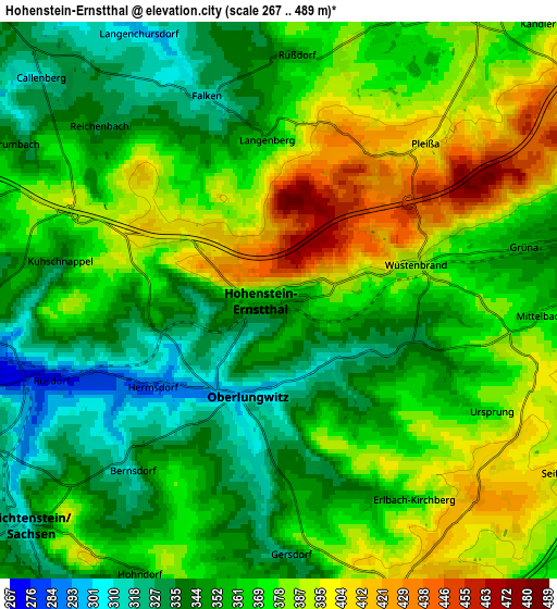 Zoom OUT 2x Hohenstein-Ernstthal, Germany elevation map