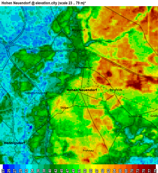 Zoom OUT 2x Hohen Neuendorf, Germany elevation map