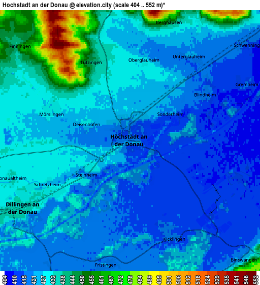 Zoom OUT 2x Höchstädt an der Donau, Germany elevation map