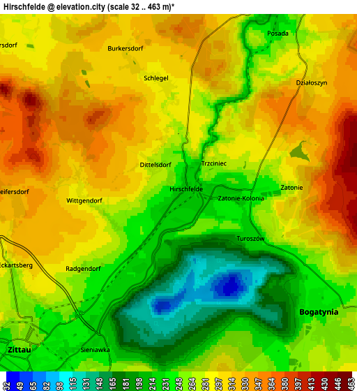 Zoom OUT 2x Hirschfelde, Germany elevation map