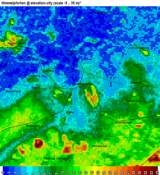 Zoom OUT 2x Himmelpforten, Germany elevation map