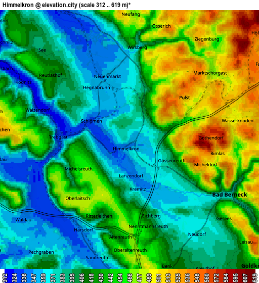 Zoom OUT 2x Himmelkron, Germany elevation map