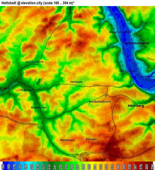 Zoom OUT 2x Hettstadt, Germany elevation map