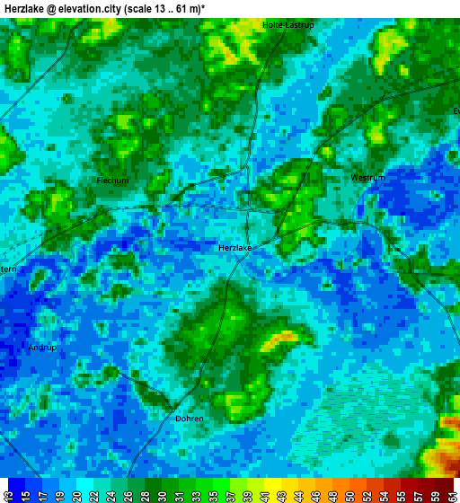 Zoom OUT 2x Herzlake, Germany elevation map