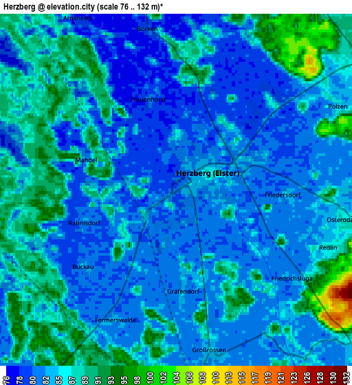 Zoom OUT 2x Herzberg, Germany elevation map