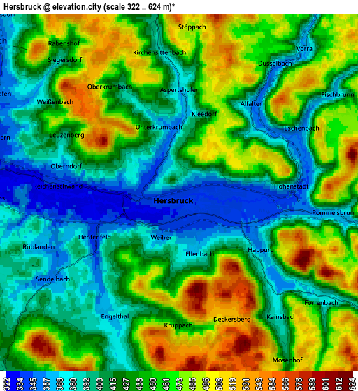 Zoom OUT 2x Hersbruck, Germany elevation map