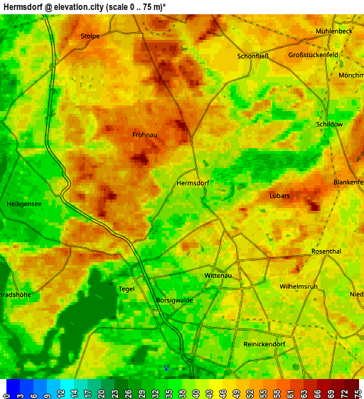 Zoom OUT 2x Hermsdorf, Germany elevation map