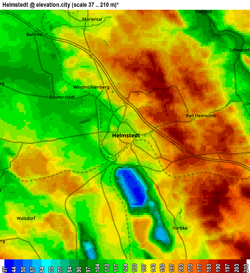 Zoom OUT 2x Helmstedt, Germany elevation map