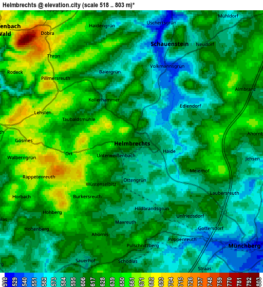 Zoom OUT 2x Helmbrechts, Germany elevation map