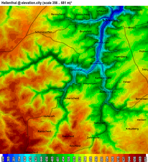 Zoom OUT 2x Hellenthal, Germany elevation map