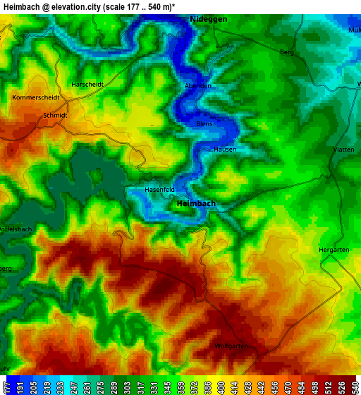 Zoom OUT 2x Heimbach, Germany elevation map
