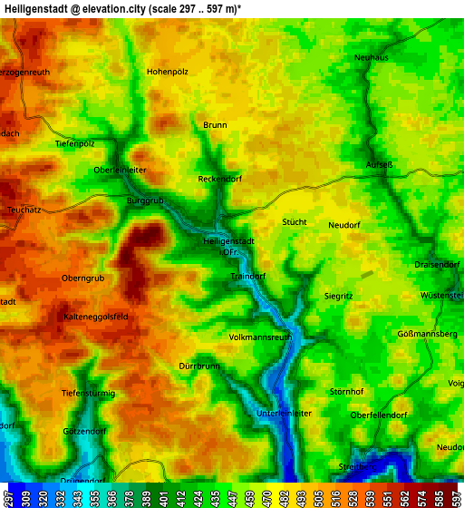 Zoom OUT 2x Heiligenstadt, Germany elevation map