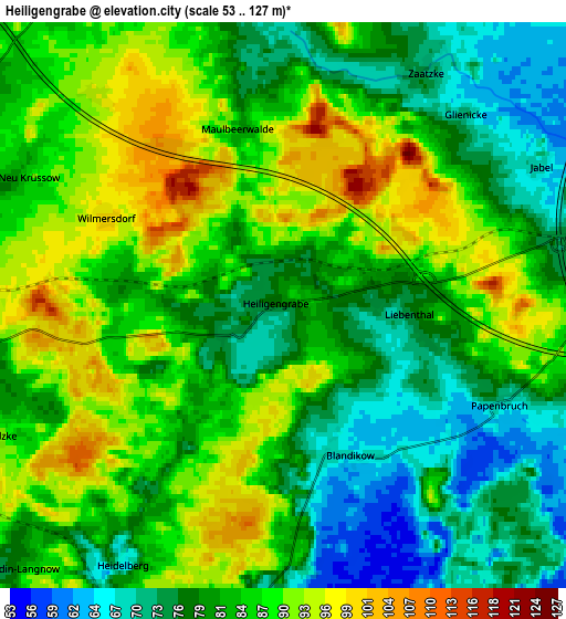 Zoom OUT 2x Heiligengrabe, Germany elevation map