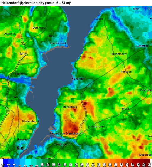 Zoom OUT 2x Heikendorf, Germany elevation map