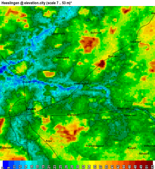 Zoom OUT 2x Heeslingen, Germany elevation map